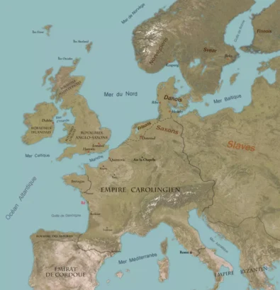 この9世紀の地図は、フランスの大西洋岸にあるレ島の位置を示しています。©インラップ